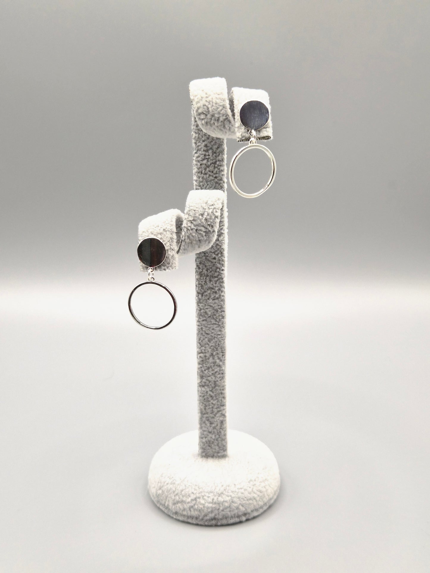 Double Full & Open Circle Drop Earrings