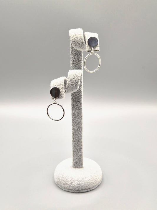 Double Full & Open Circle Drop Earrings