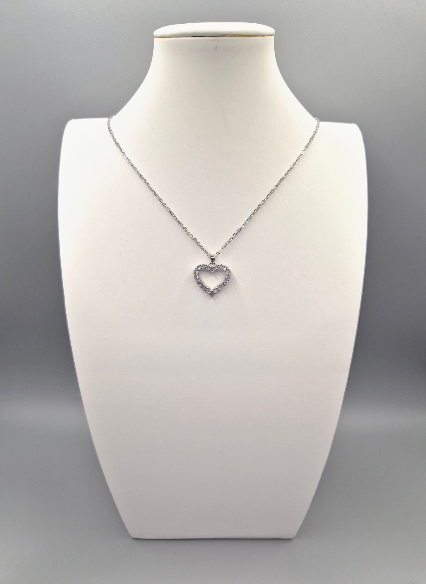 Open Heart Cubic Zirconia Pendant