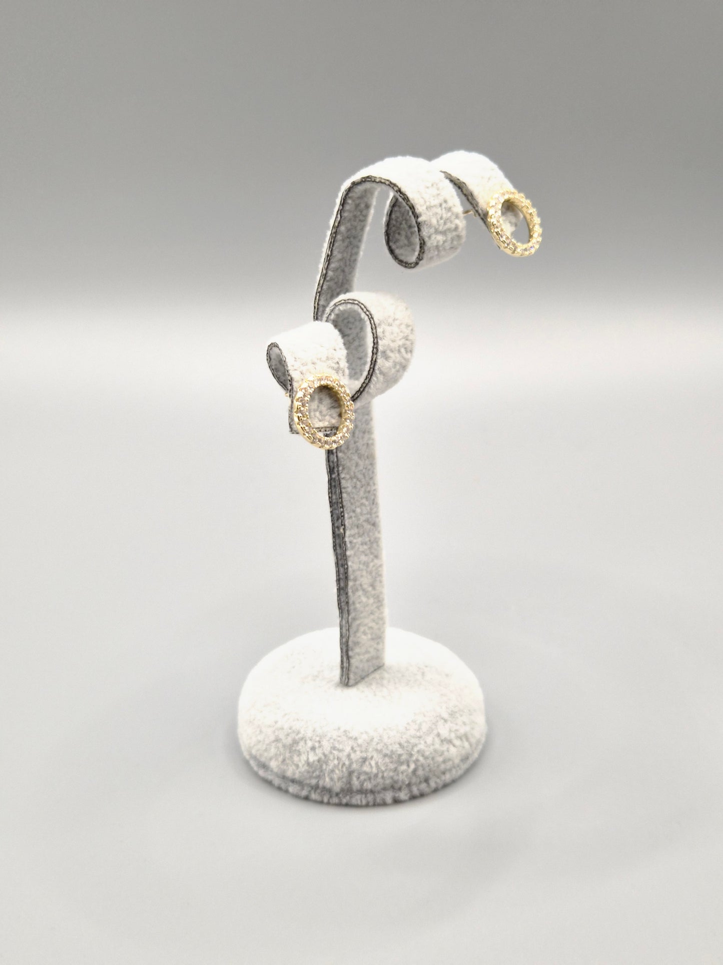 Cubic Zirconia Open Circle Stud Earrings