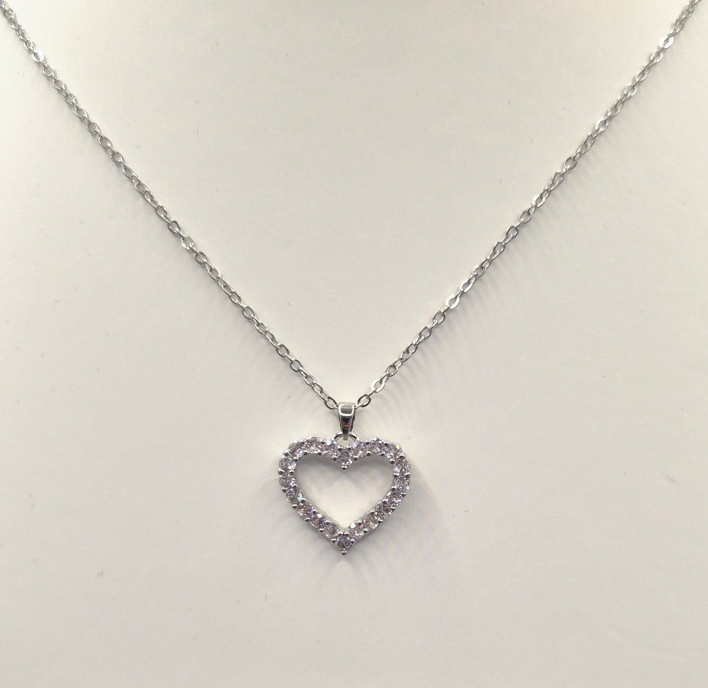 Open Heart Cubic Zirconia Pendant