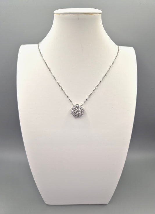 Disc Filigree Cubic Zirconia Pendant