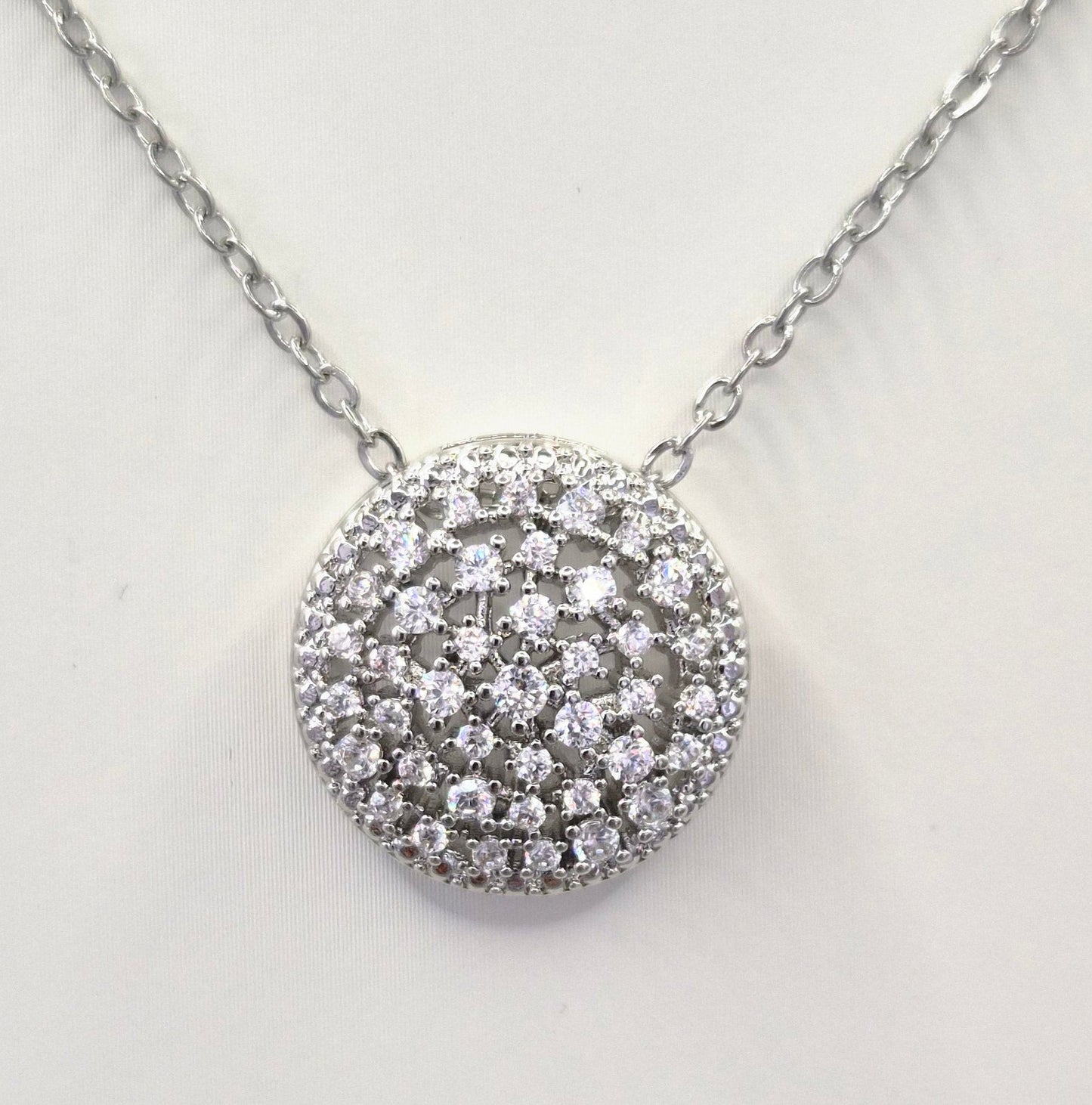 Disc Filigree Cubic Zirconia Pendant