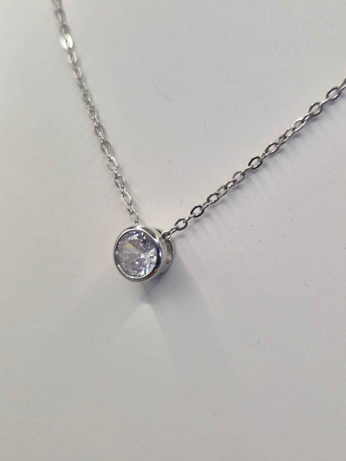 Bezel Set Solitaire Cubic Zirconia Pendant