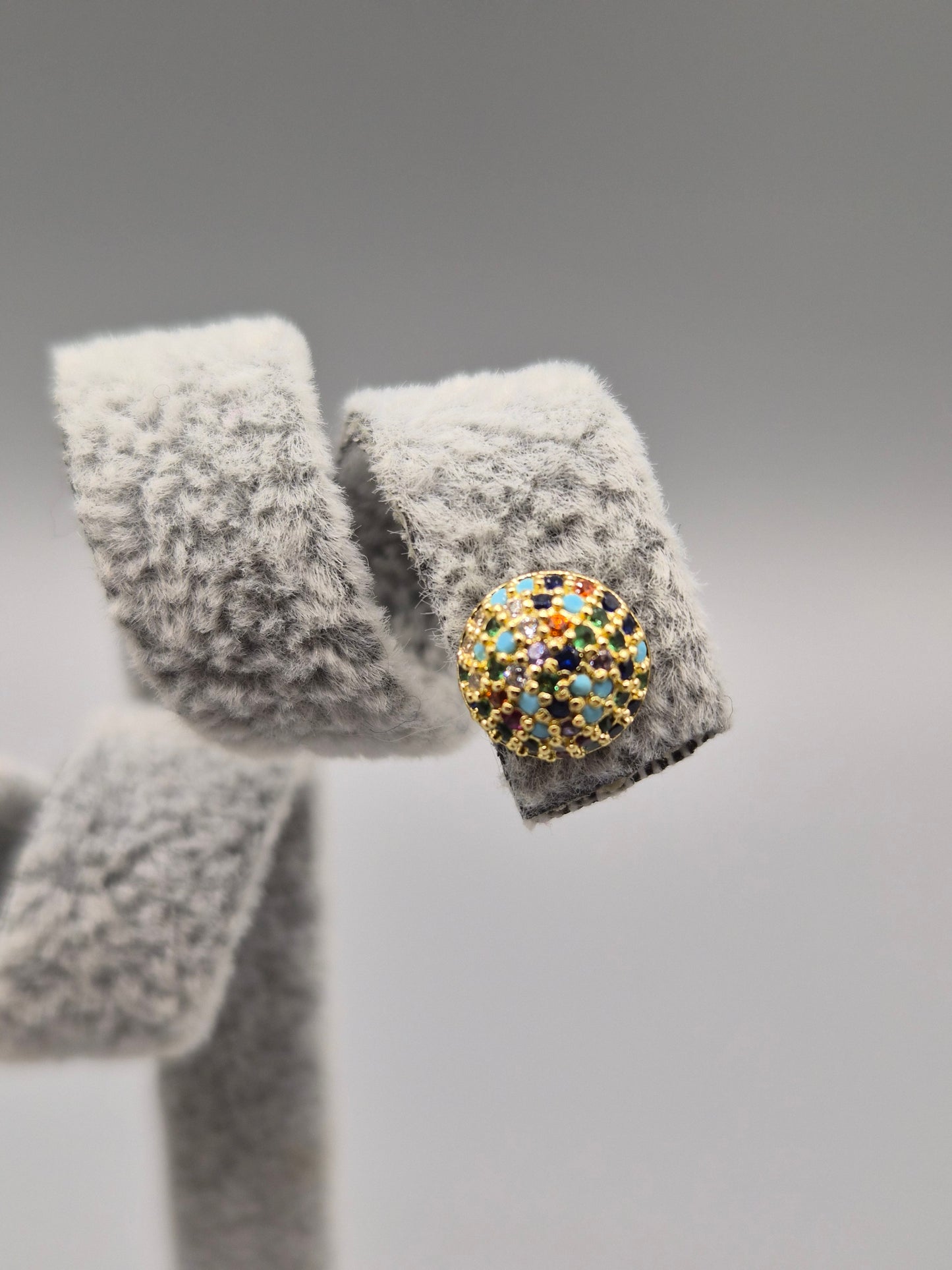 Multi Coloured Cubic Zirconia Gold Plated Stud Earrings