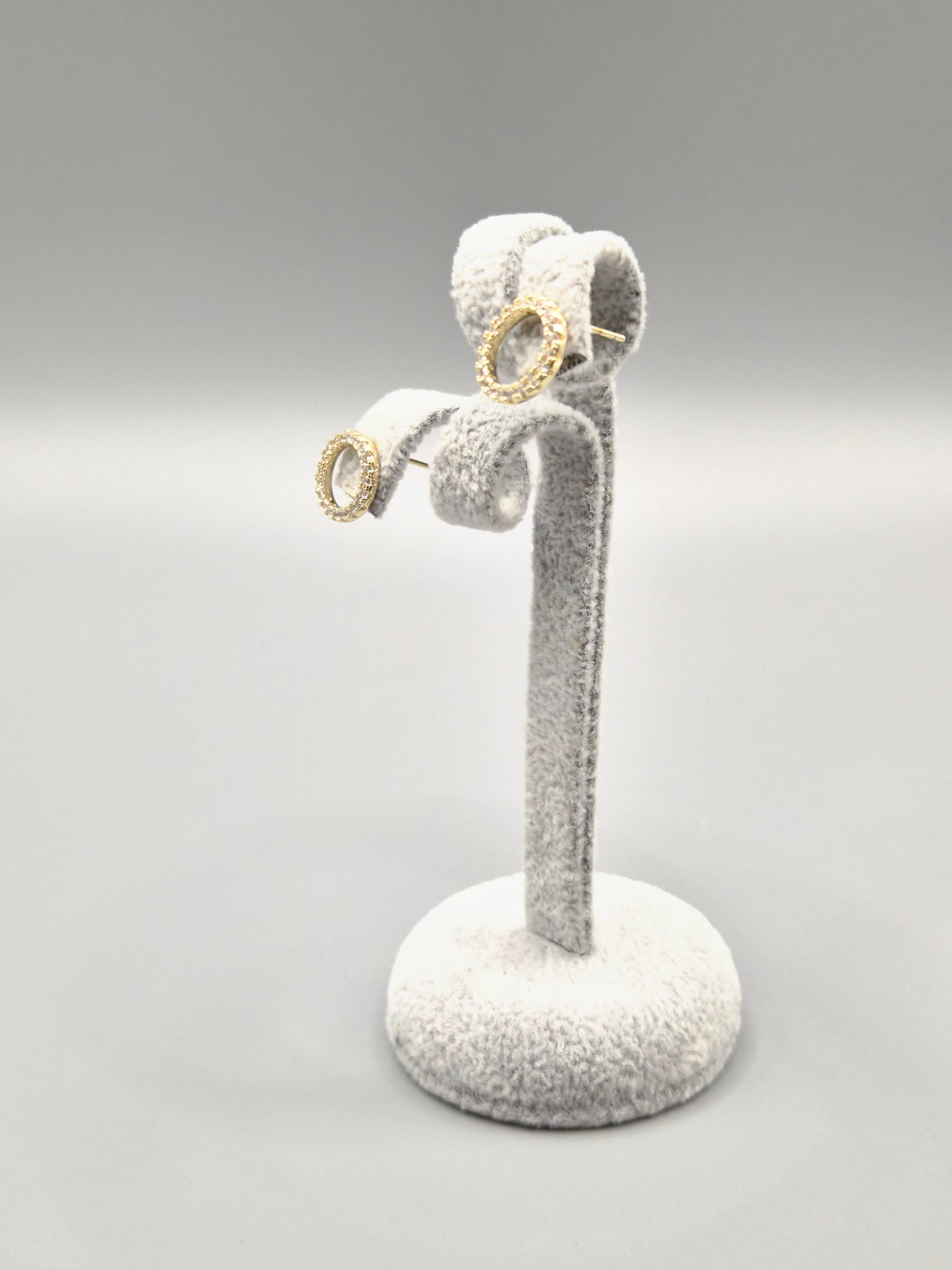 Cubic Zirconia Open Circle Stud Earrings