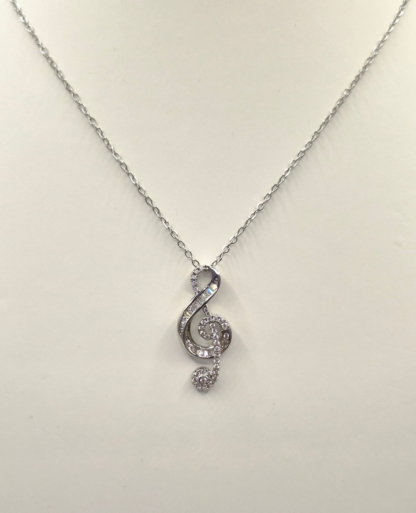 Music Note Cubic Zirconia Pendant
