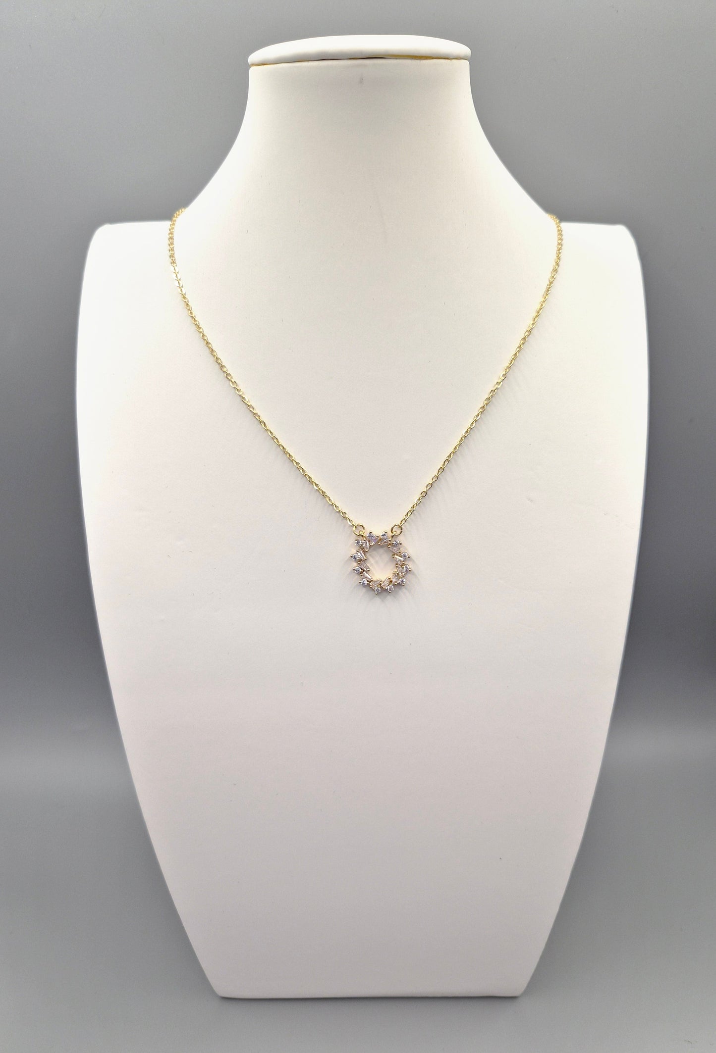 Tapered Baguette & Round Cubic Zirconia Yellow Set Pendant