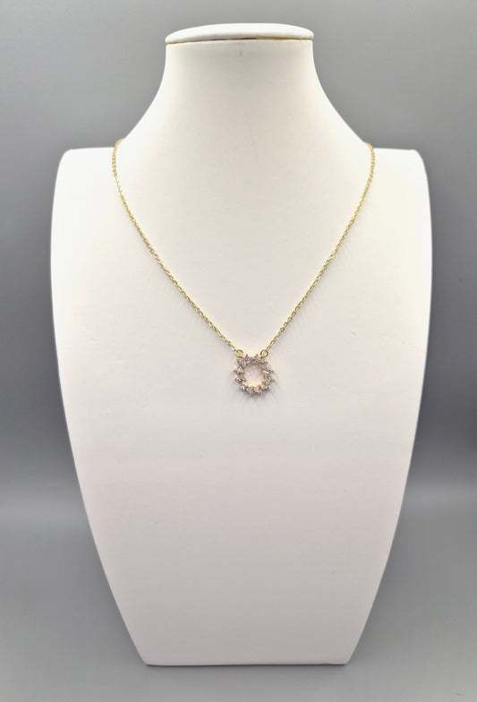 Tapered Baguette & Round Cubic Zirconia Yellow Set Pendant