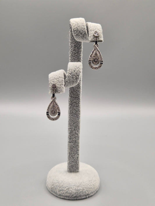 Pear Shaped Cubic Zirconia Drop Earrings