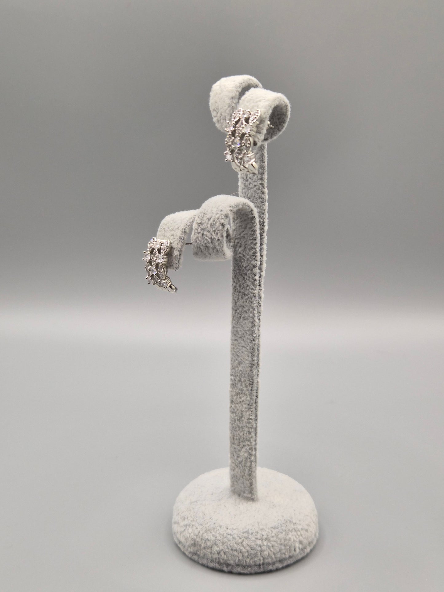 Marquise & Round Cubic Zirconia Half Hoop Earrings